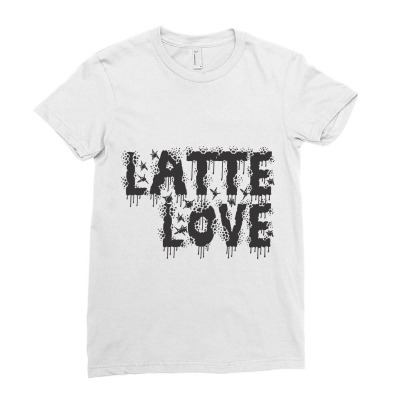 Latte Love Black Ladies Fitted T-shirt Designed By Bradamatenforest