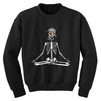 Halloween Skeleton Mummy Meditation Youth Sweatshirt | Artistshot