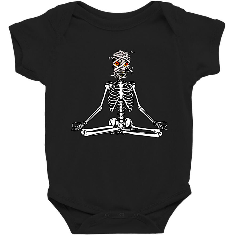 Halloween Skeleton Mummy Meditation Baby Bodysuit by Donkey Apparel | Artistshot