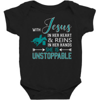 With Jesus In Her Heart And Reins In Her Hands She Is T Shirt Baby Bodysuit | Artistshot