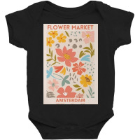 Flower Market Amsterdam Baby Bodysuit | Artistshot