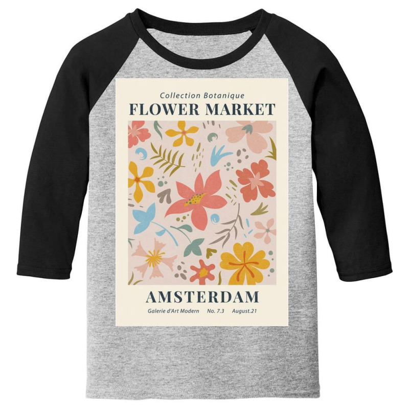 Flower Market Amsterdam Youth 3/4 Sleeve by Paul J | Artistshot