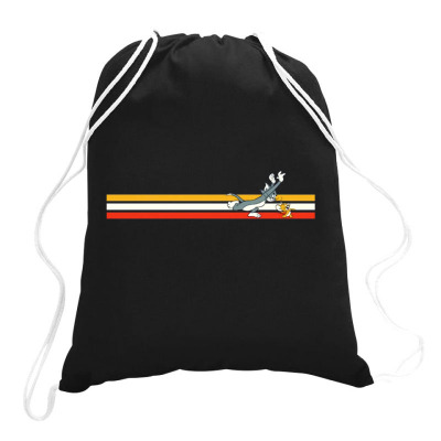 Retro Stripes Drawstring Bags Designed By Wildern