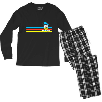 Retro Stripe Men's Long Sleeve Pajama Set Designed By Wildern