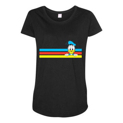 Retro Stripe Maternity Scoop Neck T-shirt Designed By Wildern