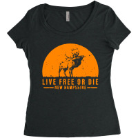 Live Free Or Die New Hampshire Women's Triblend Scoop T-shirt | Artistshot