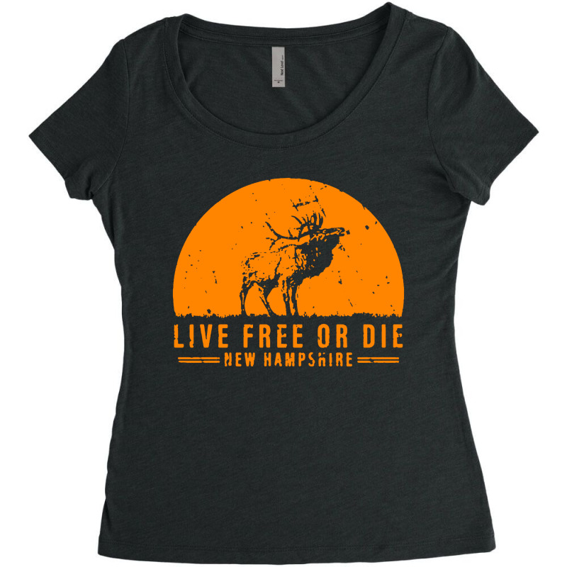 Live Free Or Die New Hampshire Women's Triblend Scoop T-shirt by SuryaArt | Artistshot