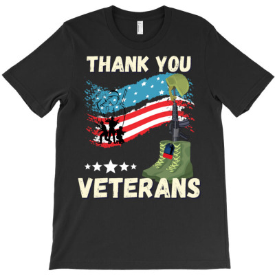 Thank You Military Veterans T-shirt Designed By Bariteau Hannah