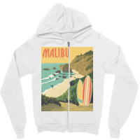 Malibu Calivornia Beach Zipper Hoodie | Artistshot