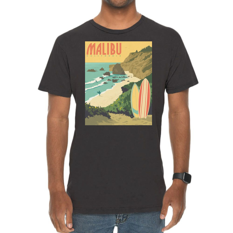 Malibu Calivornia Beach Vintage T-Shirt by Mariartin | Artistshot