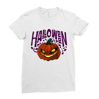 Evil Halloween Ladies Fitted T-shirt Designed By Erkn