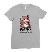 Coffee To Survive Nine Lives Ladies Fitted T-shirt | Artistshot