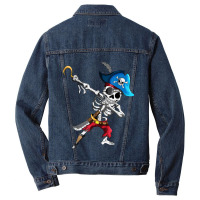 Dabbing Pirates Skeleton Eye Flap Pirate Ship Halloween Men Denim Jacket | Artistshot