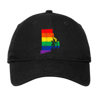 Rhode Island Rainbow Flag Map Gay Pride Lesbian Lgbt Adjustable Cap | Artistshot