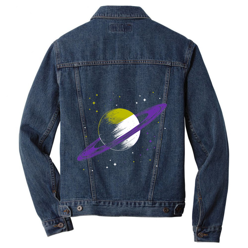 Saturn Non Binary Men Denim Jacket by GrahamWalsh | Artistshot