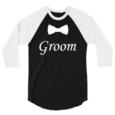 Groom Bow Tie, Wedding 3/4 Sleeve Shirt Designed By Mdk Art
