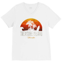 Treasure Island Beach Florida Fl Palms Vacation Surf Sunset T Shirt V-neck Tee | Artistshot