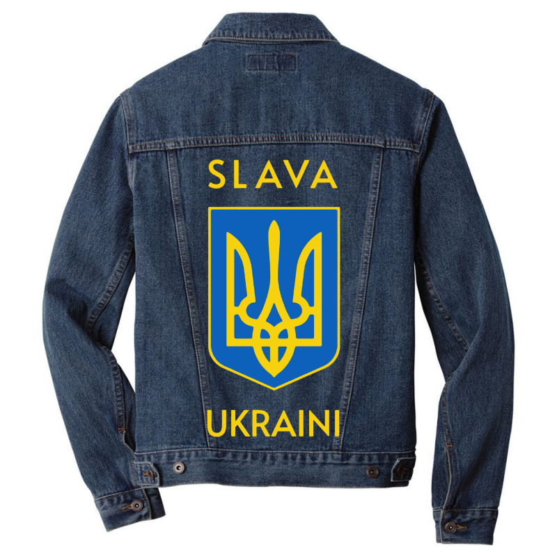 Slava Trident Glory To Support Men Denim Jacket | Artistshot