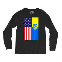 Half American Flag Support Long Sleeve Shirts | Artistshot