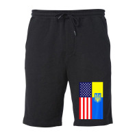 Half American Flag Support Fleece Short | Artistshot