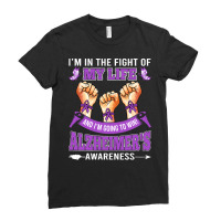 Alzheimers Awareness In The Fight T  Shirt Alzheimer's Awareness In Th Ladies Fitted T-shirt | Artistshot