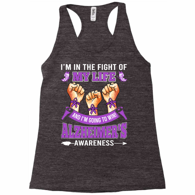 Alzheimers Awareness In The Fight T  Shirt Alzheimer's Awareness In Th Racerback Tank by biscuitsregularly | Artistshot