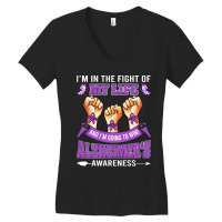 Alzheimers Awareness In The Fight T  Shirt Alzheimer's Awareness In Th Women's V-neck T-shirt | Artistshot