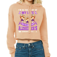 Alzheimers Awareness In The Fight T  Shirt Alzheimer's Awareness In Th Cropped Hoodie | Artistshot