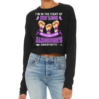 Alzheimers Awareness In The Fight T  Shirt Alzheimer's Awareness In Th Cropped Sweater | Artistshot