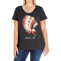 Native Indian Tribal Headdress Art T  Shirt Homer Alaska Watercolor Na Ladies Curvy T-shirt | Artistshot