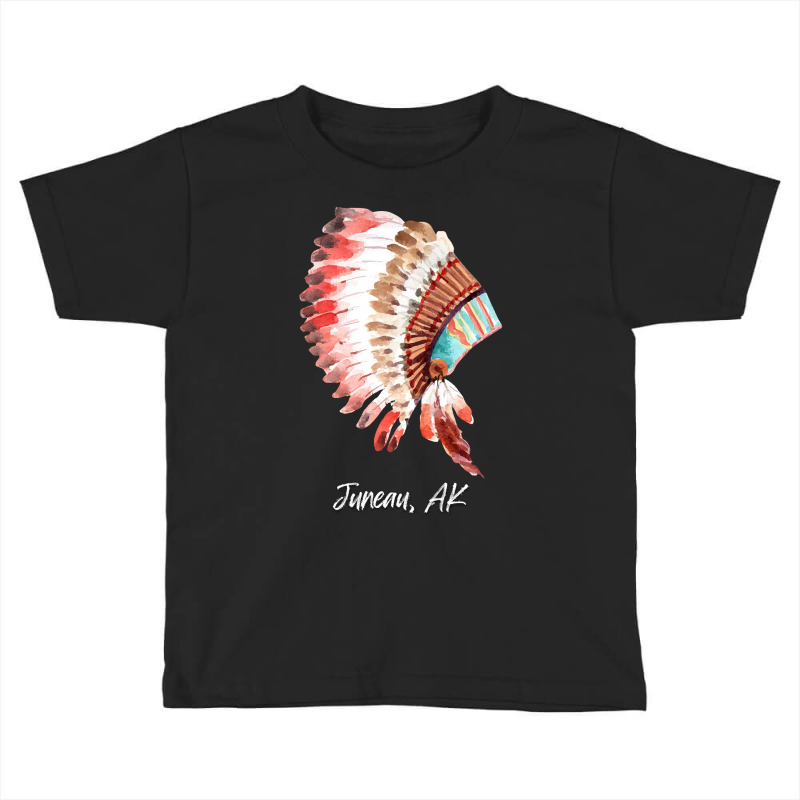 Native Indian Tribal Headdress Art T  Shirt Juneau Alaska Watercolor N Toddler T-shirt by sliceshit | Artistshot