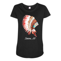 Native Indian Tribal Headdress Art T  Shirt Juneau Alaska Watercolor N Maternity Scoop Neck T-shirt | Artistshot