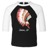 Native Indian Tribal Headdress Art T  Shirt Juneau Alaska Watercolor N Toddler 3/4 Sleeve Tee | Artistshot