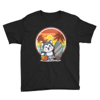 Retro Husky Surfer Youth Tee | Artistshot