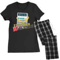 Calculator Funny Math Mathlete Algebra Yo I'll Solve It Women's Pajamas Set | Artistshot