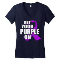 Alzheimers Awareness T  Shirt Flag American Fight Alzheimers Awareness Women's V-neck T-shirt | Artistshot