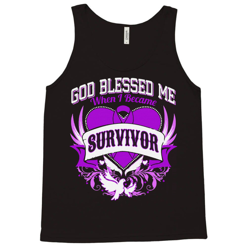 Alzheimers Awareness T  Shirt God Blessed Me When I Became Survivor Al Tank Top | Artistshot