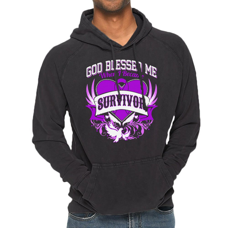 Alzheimers Awareness T  Shirt God Blessed Me When I Became Survivor Al Vintage Hoodie | Artistshot