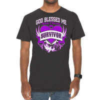 Alzheimers Awareness T  Shirt God Blessed Me When I Became Survivor Al Vintage T-shirt | Artistshot