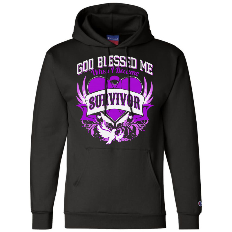 Alzheimers Awareness T  Shirt God Blessed Me When I Became Survivor Al Champion Hoodie | Artistshot