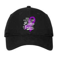 Alzheimers Awareness T  Shirt God Gives The Hardest Battles Strongest Adjustable Cap | Artistshot