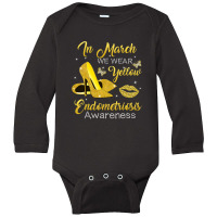 In March Wear Yellow High Heels Endometriosis Awareness T Shirt Long Sleeve Baby Bodysuit | Artistshot