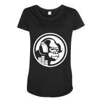 Headphones Gorilla Maternity Scoop Neck T-shirt | Artistshot
