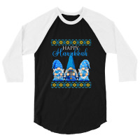 Happy Hanukkah 2021 Gnome Funny Cute Gnome Hanukkah Jewish T Shirt 3/4 Sleeve Shirt | Artistshot