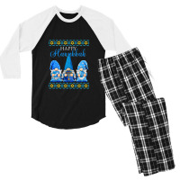 Happy Hanukkah 2021 Gnome Funny Cute Gnome Hanukkah Jewish T Shirt Men's 3/4 Sleeve Pajama Set | Artistshot