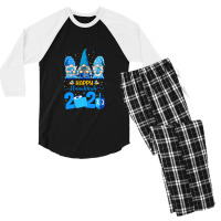 Happy Hanukkah Gnomes Menorah Hanukkah Jewish Holiday 2021 T Shirt Men's 3/4 Sleeve Pajama Set | Artistshot