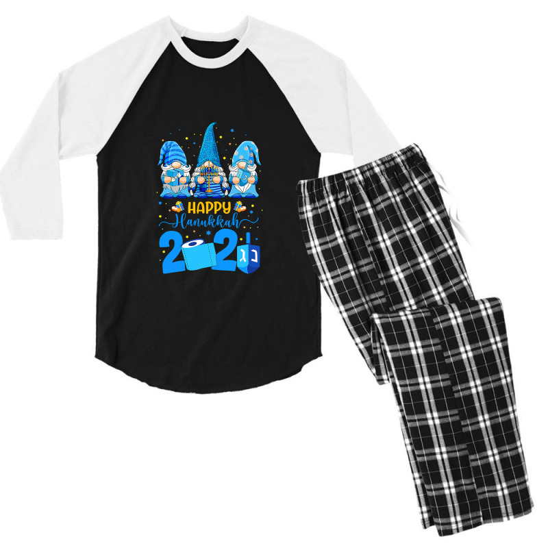 Happy Hanukkah Gnomes Menorah Hanukkah Jewish Holiday 2021 T Shirt Men's 3/4 Sleeve Pajama Set | Artistshot