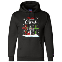 Christmas Begins With Christ Snowman Christian Cross Xmas T Shirt Champion Hoodie | Artistshot