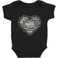 Principal Christmas Lights Heart Santa's Favorite Principal T Shirt Baby Bodysuit | Artistshot