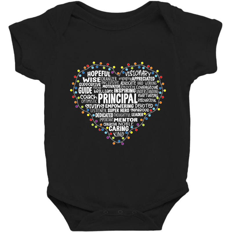 Principal Christmas Lights Heart Santa's Favorite Principal T Shirt Baby Bodysuit by Rudy_Glenn | Artistshot